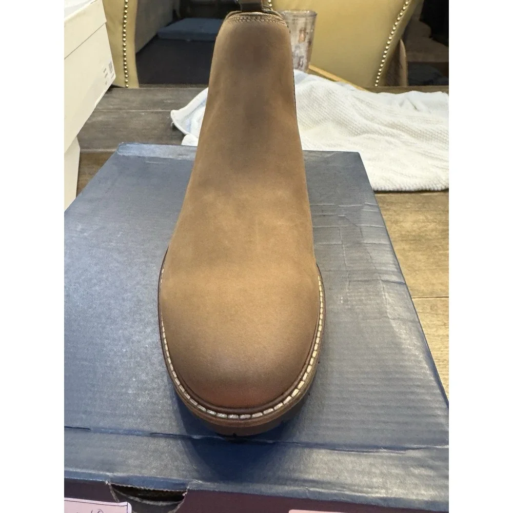 Cole Haan Mens Midland Lug Chelsea Boot Ch Truffle Nubuck Brown Leather Size 11